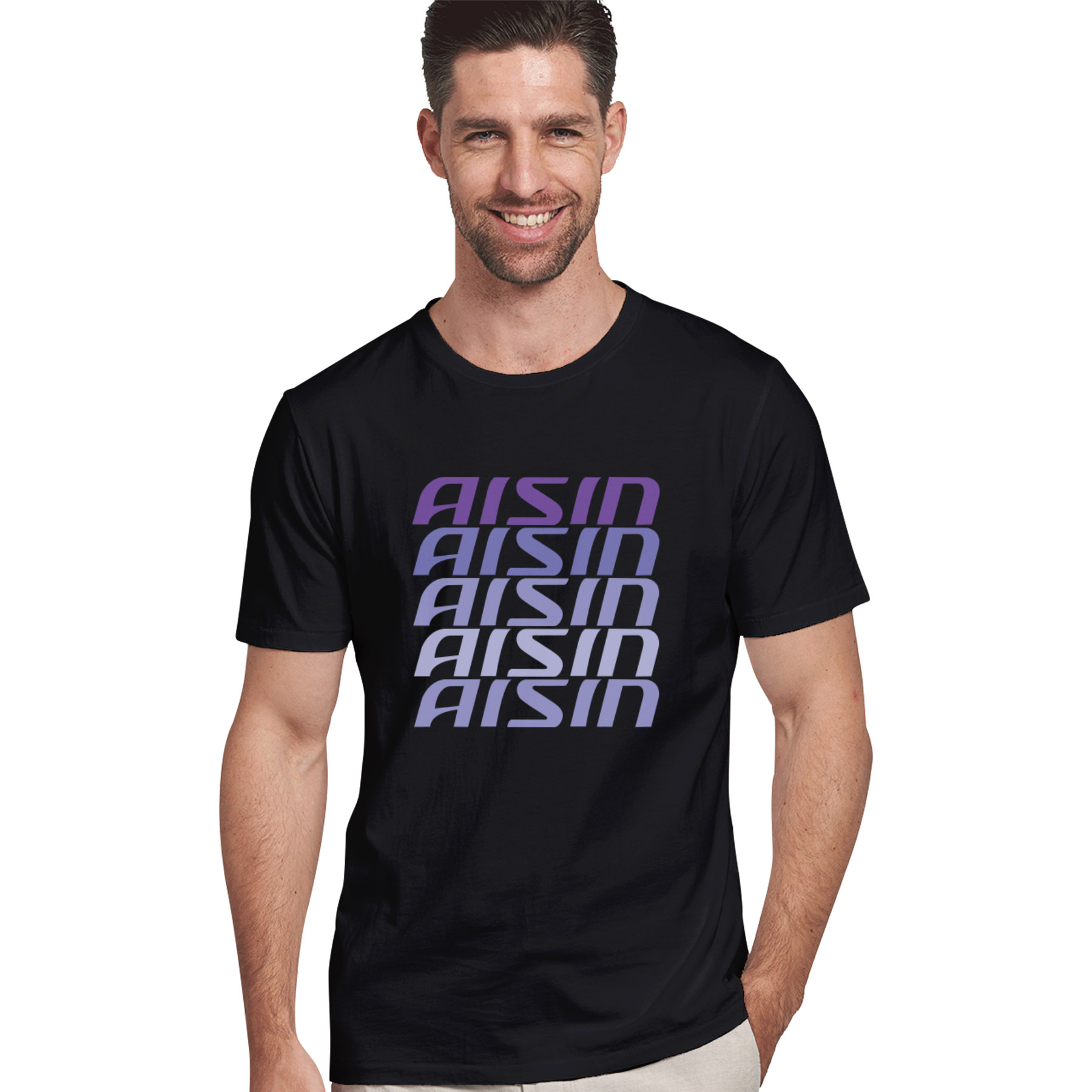T-shirt Black - Purple Gradient - AISIN
